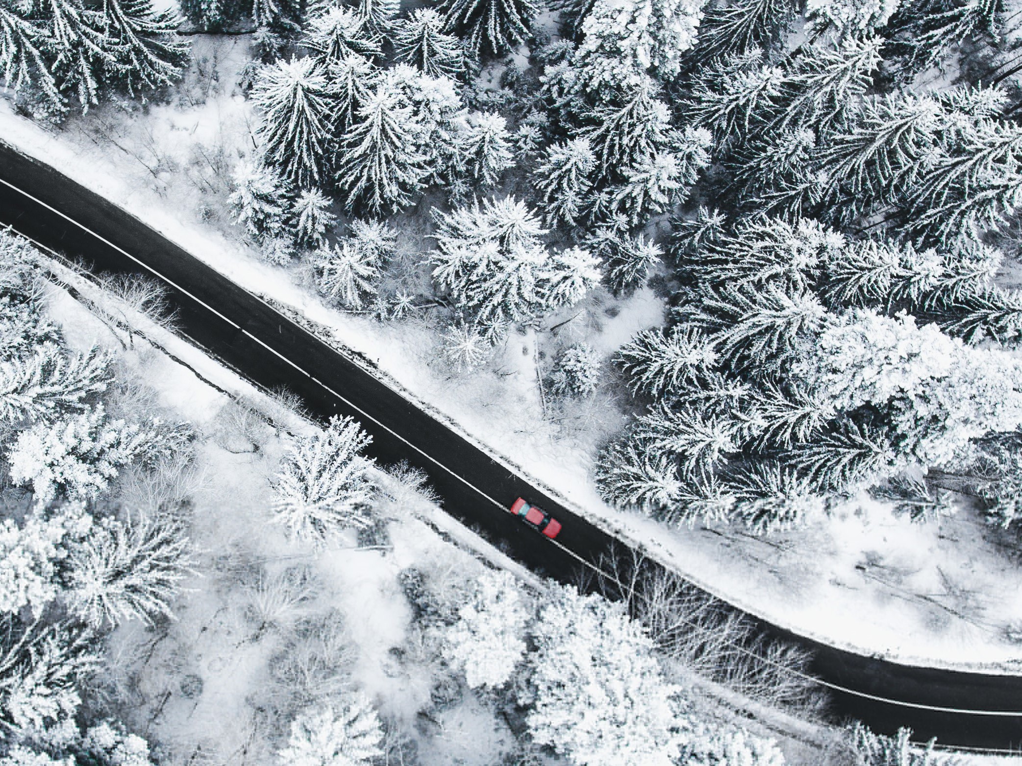 Strasse von oben Deicing